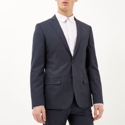 Dark blue slim suit jacket